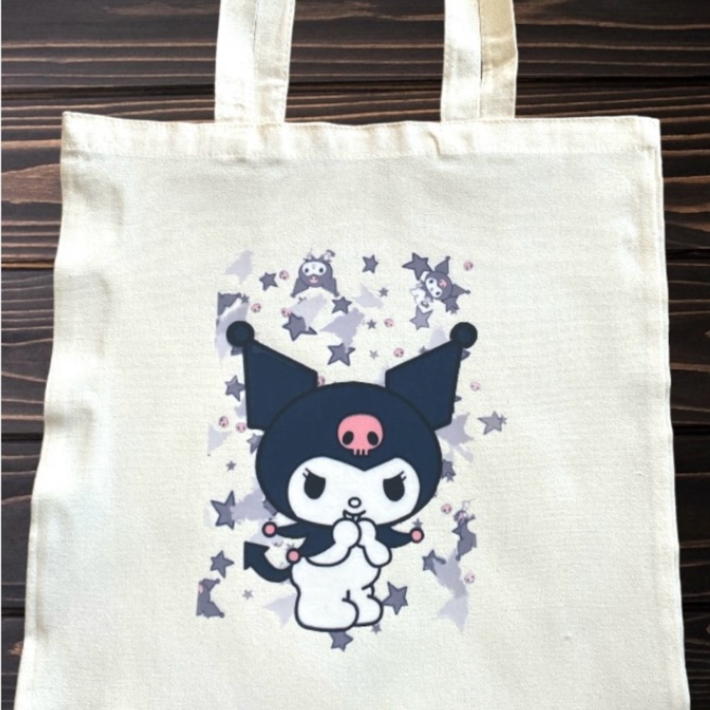 Kuromi canvas tote bag